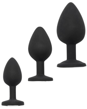 plug anal bijou Diamond Jewel, ToyJoy, noir, trois taille