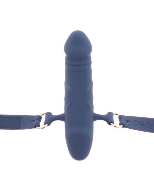 bâillon pénis respirant en silicone bleu, Taboom, vue devant