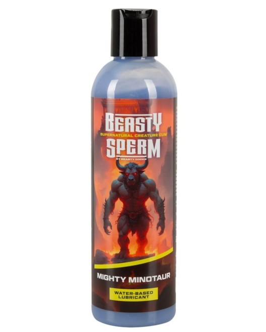 lubrifiant à base d'eau Mighty Minotaur, Beasty Sperm, flacon de face