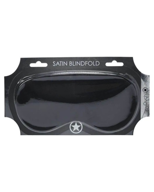 masque bondage en satin noir, Ouch!, boîte