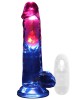 gode vibrant testicules à LED, RealRock, 20cm, REA207, avec sa télécommande