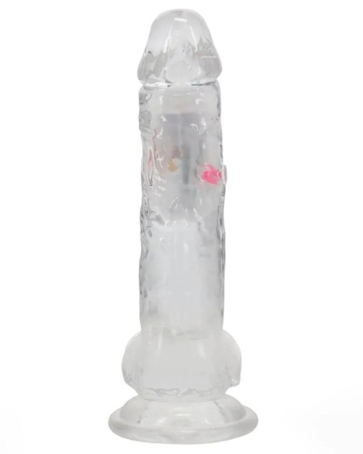 gode vibrant testicules à LED, RealRock, 20cm, REA207, sextoy vue de face