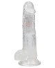 gode vibrant testicules à LED, RealRock, 20cm, REA207, sextoy de profil