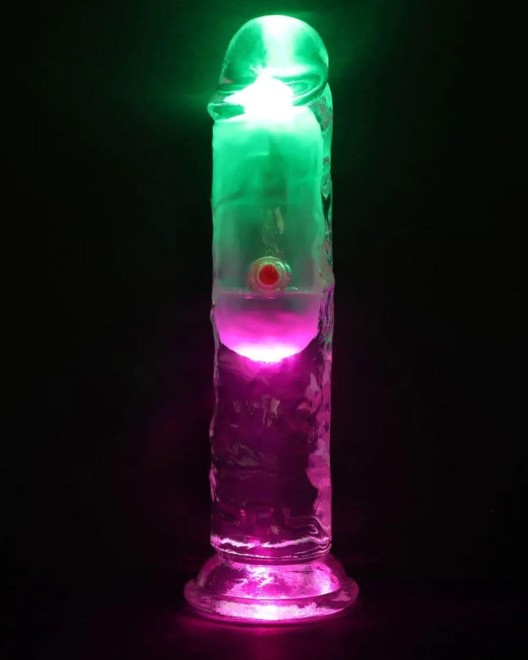 gode vibrant à LED, 15 cm, RealRock, REA202, brillant dans le noir