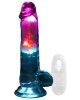 gode vibrant testicules à LED, 18 cm, REA205, RealRock, avec sa télécommande