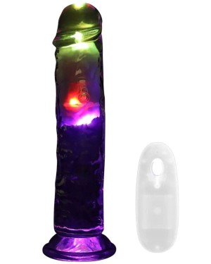 gode vibrant à LED, 20 cm, REA206, RealRock, avec sa télécommande