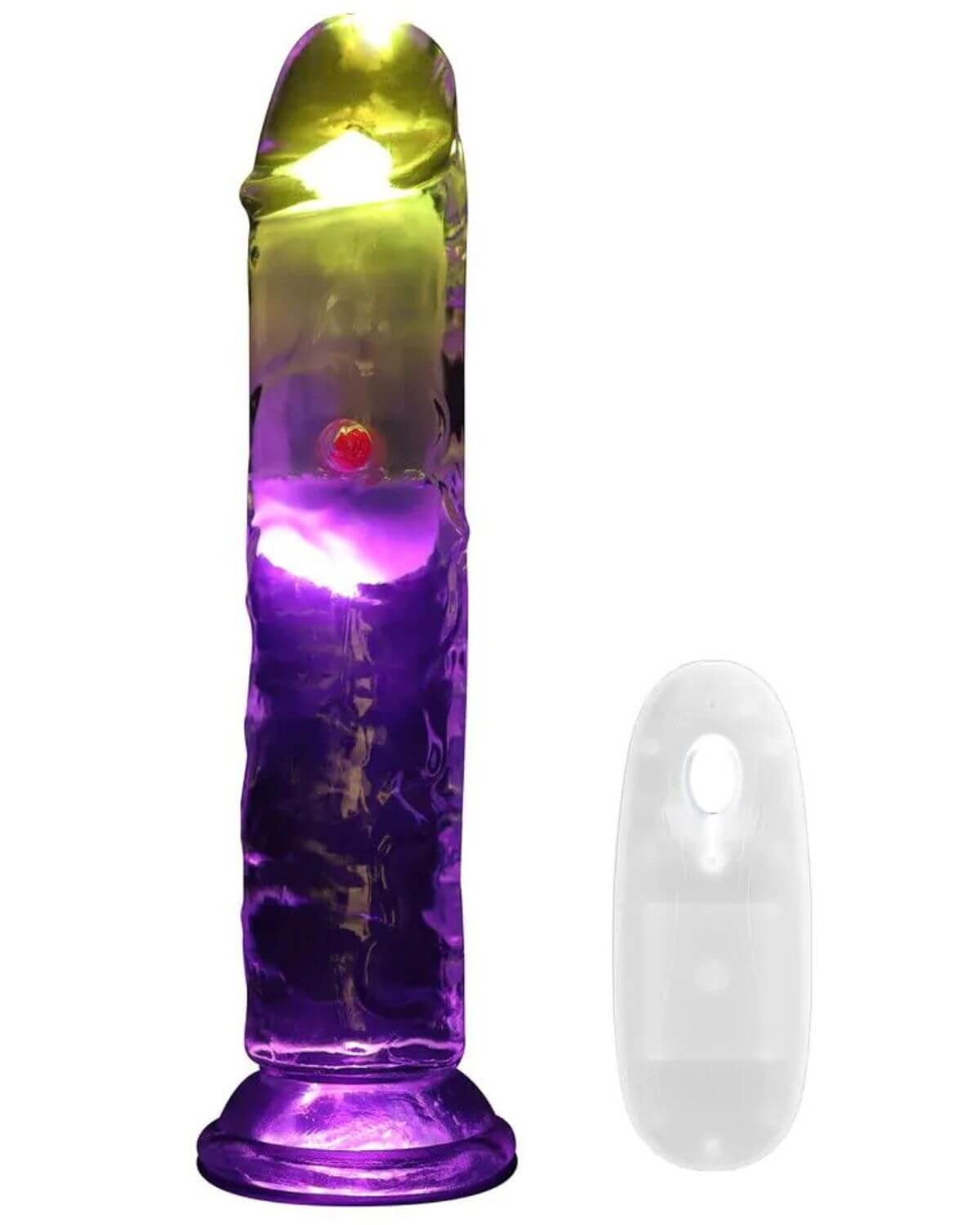 gode vibrant à LED, 18 cm, REA204, RealRock, avec télécommande