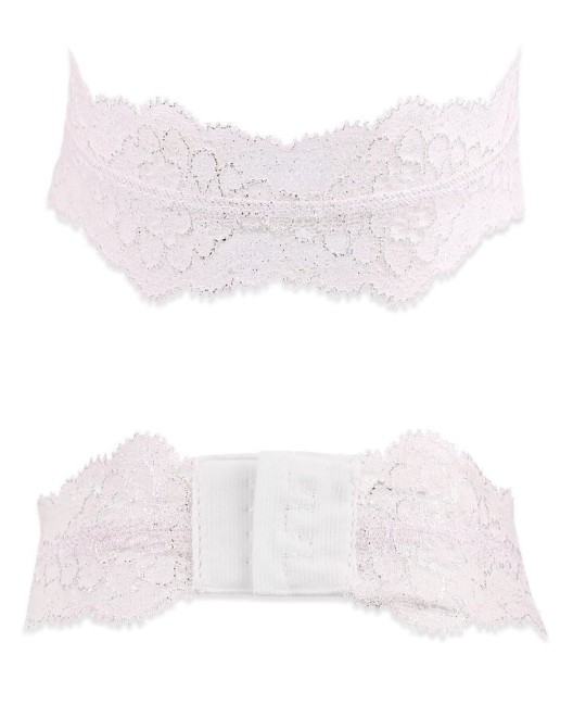 collier en dentelle Rêve, Luxxa Lingerie, ivoire, devant et derrière