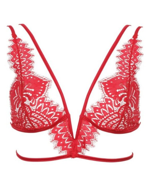 soutien-gorge triangle en dentelle rouge Black Swan, Prelude, devant