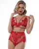 soutien-gorge triangle en dentelle rouge Black Swan, Prelude, ensemble vue de face
