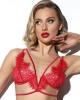 soutien-gorge triangle en dentelle rouge Black Swan, Prelude, zoom de face