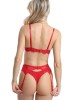 string en dentelle rouge Vogue, Jolidon Clandestine, mannequin portant l'ensemble, vue de dos