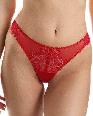 string en dentelle rouge Vogue, Jolidon Clandestine, zoom-devant