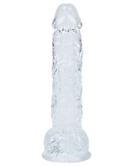 gode ventouse transparent, crystal, 12,7cm, RealRock, vue de face