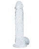 gode ventouse transparent, crystal, 12,7cm, RealRock, sextoy vu de côté