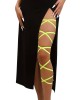 cuissarde élastique sexy, jaune, jambes de face