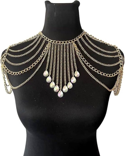 bijou d'épaules doré, Paradise Boutik, sur mannequin, de face