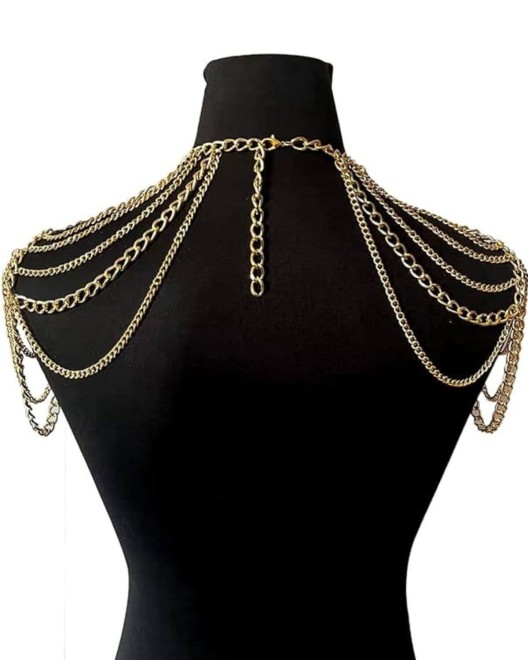 bijou d'épaules doré, Paradise Boutik, sur mannequin, de dos