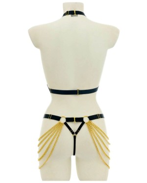 ensemble de lingerie harnais bijoux, Paradise Boutik, sur mannequin, vue de dos