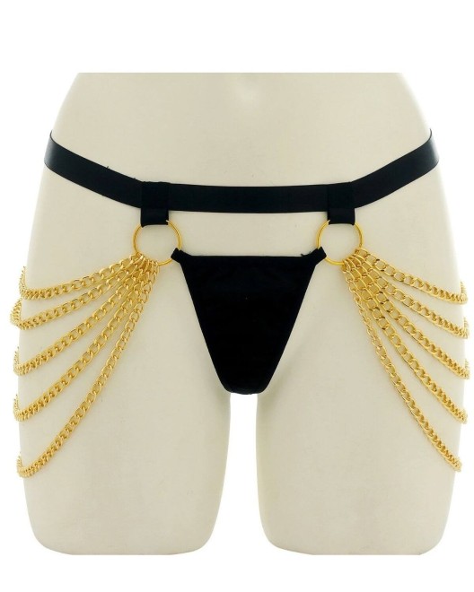 ensemble de lingerie harnais bijoux, Paradise Boutik, zoom sur bas