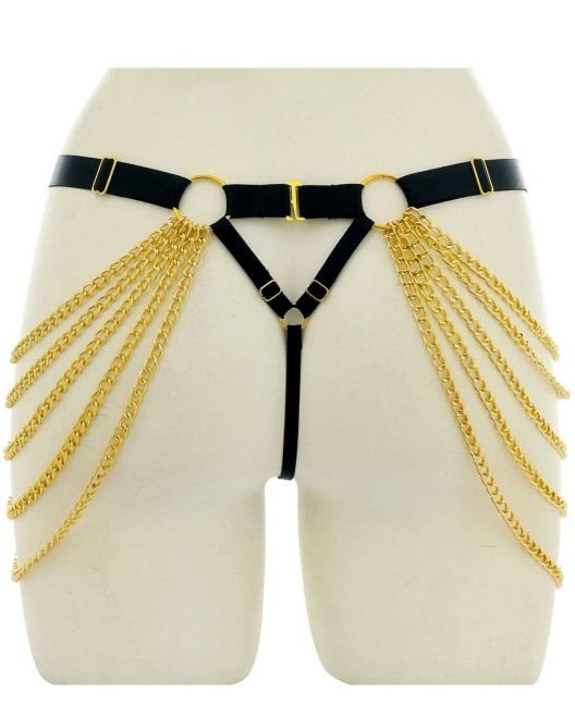 ensemble de lingerie harnais bijoux, Paradise Boutik, zoom sur string