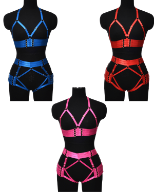 ensemble de lingerie ouverte bondage, Paradise Boutik, trois coloris