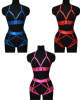 ensemble de lingerie ouverte bondage, Paradise Boutik, trois coloris