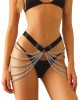 ceinture à chaînes bondage, argent, Paradise Boutik