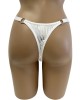 string échancré ajustable, blanc et argent, Paradise Boutik, zoom de dos