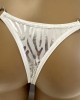 string échancré ajustable, blanc et argent, Paradise Boutik, zoom sur matière