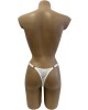 string échancré ajustable, blanc et argent, Paradise Boutik, vue de dos