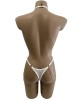 body string échancré, blanc et argent, Paradise Boutik, vue de dos