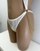 body string échancré, blanc et argent, Paradise Boutik, zoom devant