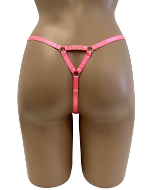 string ficelle transparent, rose, Paradise Boutik, zoom de dos
