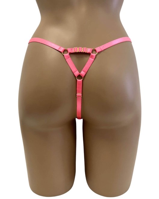 string ficelle transparent, rose, Paradise Boutik, zoom de dos
