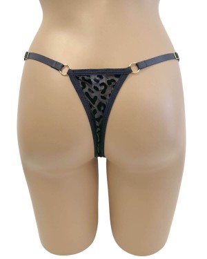 string léopard transparent, noir, Paradise Boutik, zoom de dos