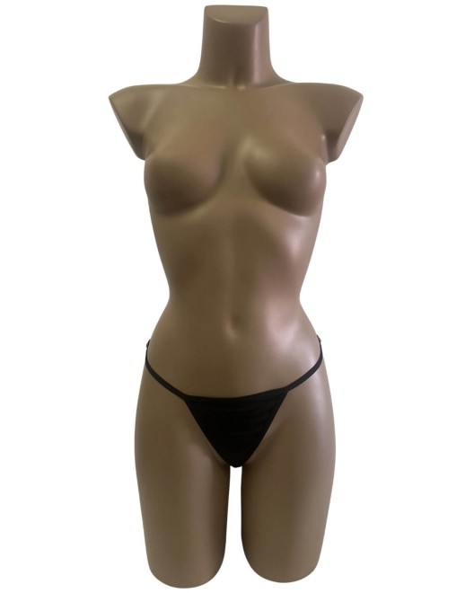 mini string à strass, noir et argent, Paradise Boutik, sur mannequin, vue de face