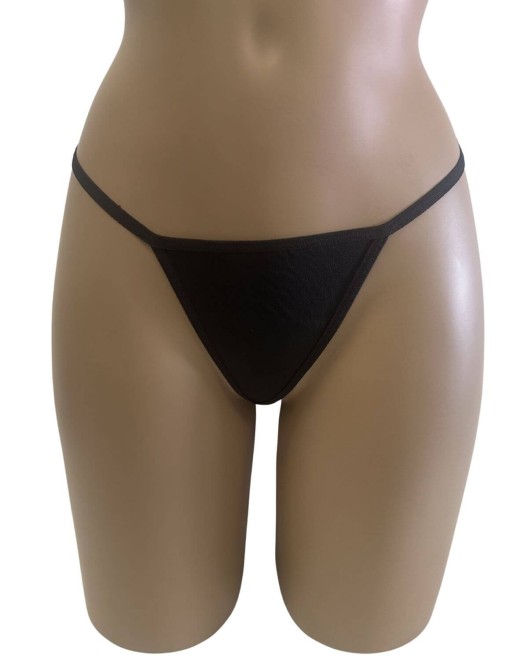 mini string à strass, noir et argent, Paradise Boutik, zoom de face