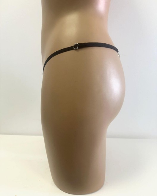 mini string bijoux noir, Paradise Boutik, zoom de profil