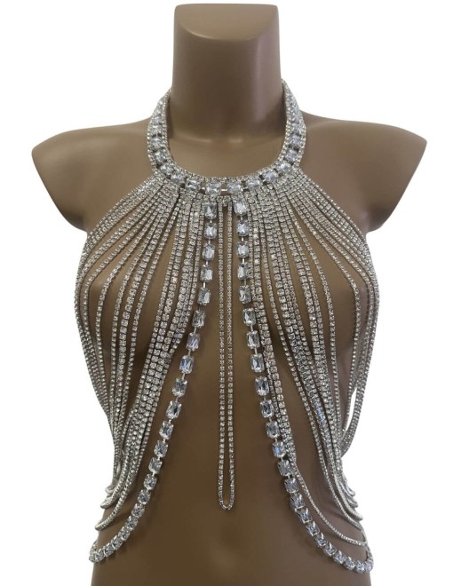 bijou de corps à strass, Culottée, sur mannequin, vue de face