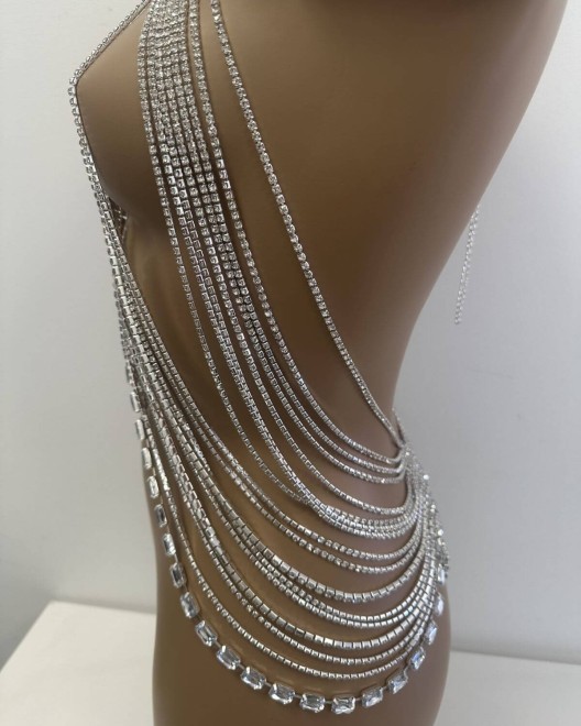 bijou de corps à strass, Culottée, vue de profil