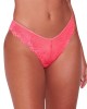 tanga Dahalia, rose grenadine, Valege Lingerie, zoom de face