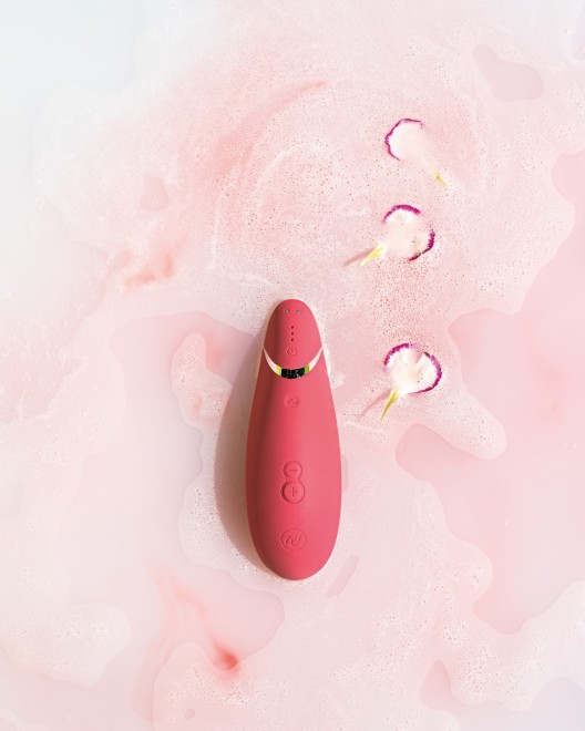 womanizer premium 2, stimulateur clitoridien air pulsé, rose, vue de face