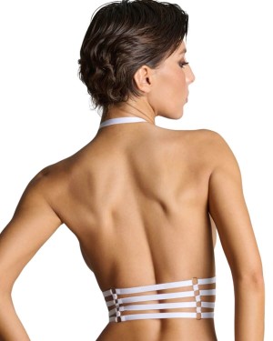 harnais Chambre Noire, Maison Close accessoires, blanc, zoom de dos