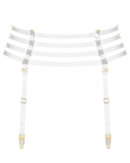 porte-jarretelles Chambre Noire, blanc, Maison Close, devant