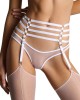 porte-jarretelles Chambre Noire, blanc, Maison Close, zoom de face