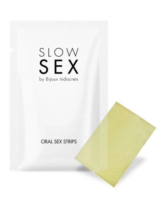 bandes mentholées pour sexe oral Slow Sex, Bijoux Indiscrets, sachet et feuille