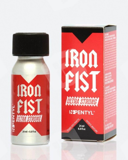poppers iron fist ultra strong, 24 ml, boîte et flacon
