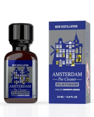 poppers Amsterdam platinum 24ml, flacon et boîte