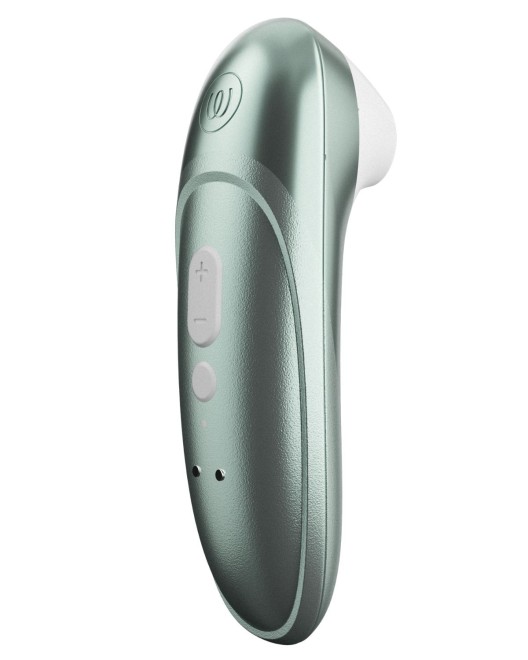 stimulateur clitoridien à air pulsé Womanizer Pro, vert sauge, vue de côté
